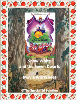 Preview of Snow White and the Seven Dwarfs Movie Worksheet