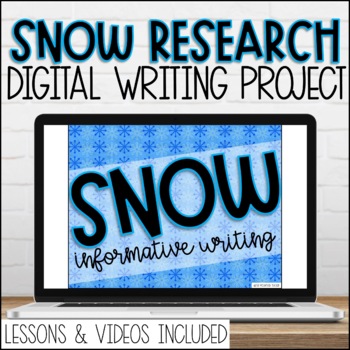 Preview of Snow Winter Writing Prompt and Activities for Google Slides includes Videos