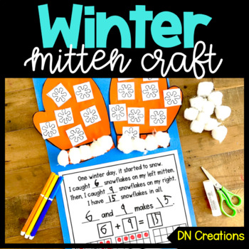 Preview of Snow Winter Mitten Crafts l Kindergarten Math Craft l The Mitten Winter Craft