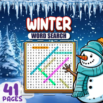 Preview of Snow / Winter Word Search Puzzle Worksheets, vocabulary activities, Hard Puzzles