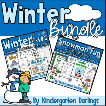 Preview of Snow and Winter Printable Activity Bundle for Kindergarten and First Grade