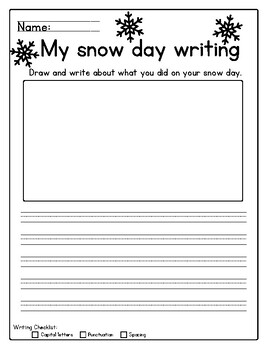 Snow day writing by EDventures of an EDucator | TPT