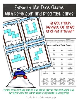 Preview of Snow in the Face Game with Perimeter and Area Task Cards