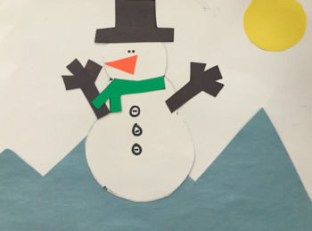 Preview of Snow man winter scene craft template