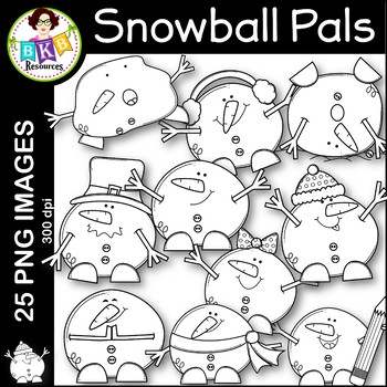 Snowball Clip Art Snowball Pals Winter Clip Art by BKB Resources