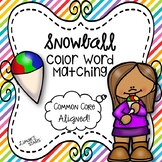 Snow Cone Color Word Matching