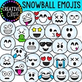 Snowball Emoji Clipart {Winter Clipart}
