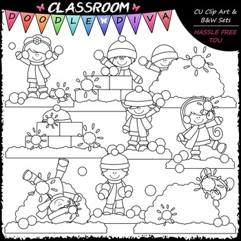 Snowball Fight Clip Art - Snowball Fight Kids Clip Art by Classroom ...