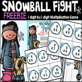 Snowball Fight 1 digit by 1 digit Multiplication Game Freebie