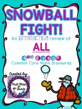 Preview of 4th Grade Common Core Math Review for All Standards (Snowball Fight!)