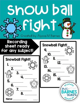 Snowball Fight Engaging Activity for all grades and subjects TPT