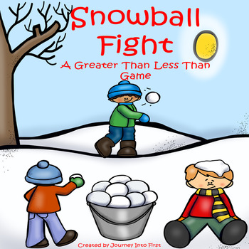 Preview of Snowball Fight Greater Than Less Than Game  