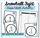 Snowball Fight! Math Activity | Addition, Subtraction, Div