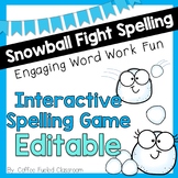 Snowball Fight Spelling Game EDITABLE
