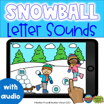 Preview of Snowball Letter Sound Hunt with Boom Cards