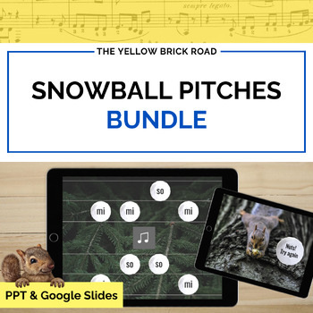 Preview of Snowball Pitches Bundle - musical pitch - music games - Solfége games