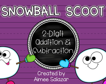 Preview of Snowball Scoot {2-Digit Addition and Subtraction} FREEBIE!