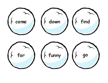 Snowball Sight Words for a Sensory Bin or Write the Room | TPT