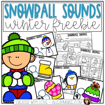 Preview of Snowball Sounds Freebie: A Beginning and Ending Sounds Activity
