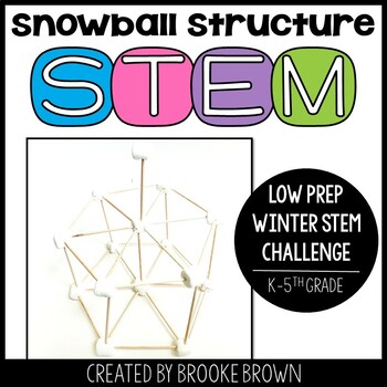 Preview of Snowball Structure STEM Challenge (Winter STEM Activity) - Marshmallow Towers