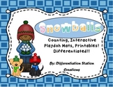 Snowballs!  Interactive Playdough Mats, Counting Centers &