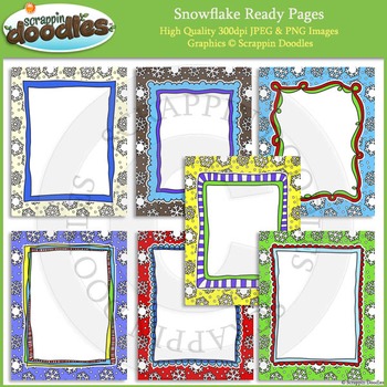 Snowflake 8 1/2 x 11 Ready Pages by Scrappin Doodles | TPT