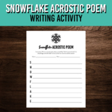 Snowflake Acrostic Poem Writing Template | Winter Poetry U