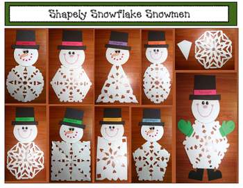 Preview of Snowflake Activities Snowman Craft Snippy the 2D Shaped Snowflake Snowman