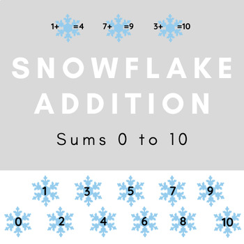 Preview of Winter Snowflake Addition (Single Digit 0–10), Addition Practice Missing Addend