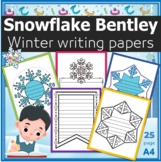 Snowflake Bentley winter writing papers {Winter Coloring Pages}