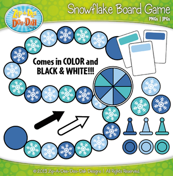 Preview of Snowflake Build A Board Game Clipart {Zip-A-Dee-Doo-Dah Designs}