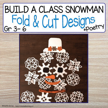 Preview of Giant Snowman Collaborative Whole Class Project with Snowflake Templates