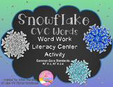 Snowflake CVC Words Literacy Center Activity