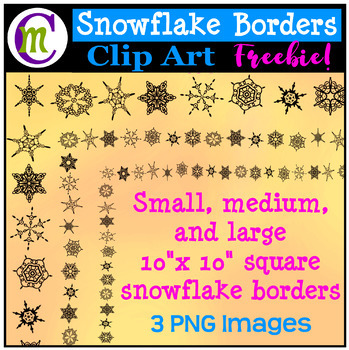 Preview of Snowflake Clipart FREEBIE BORDERS