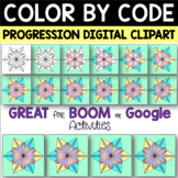 Snowflake Color by Code Progression Digital Clip Art Set 5