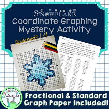 Preview of Snowflake Coordinate Graphing Mystery Activity (4 quadrants)