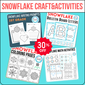 Preview of Snowflake Craft&Activities First Grade, Math,Bulletin Board,writing Templates