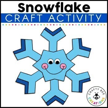 Preview of Snowflake Craft Template Winter January Activities Snow Day Bulletin Board Art