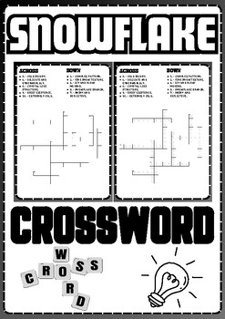 Snowflake CrossWord Puzzle No prep Activity Worksheets Morning Work by