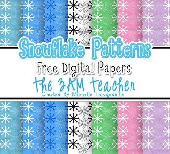Preview of Snowflake Digital Patterns/Backgrounds Set #2