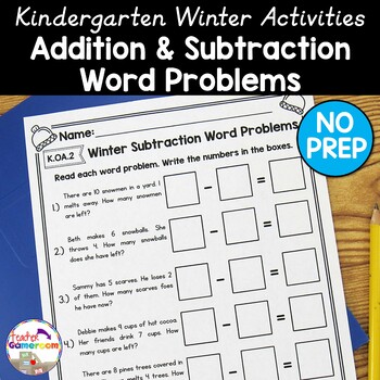 Preview of Kindergarten Winter Word Problems