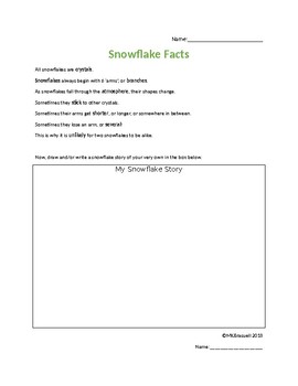 Preview of Snowflake Facts with Story Box and Word Bank