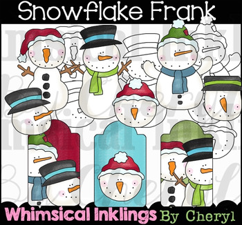 Snowflake Frank Clipart Collection by Whimsical Inklings | TPT