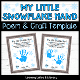 Snowflake Handprint Poem and Craft Template Winter Prescho