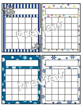 Winter Sticker Charts, BUNDLE