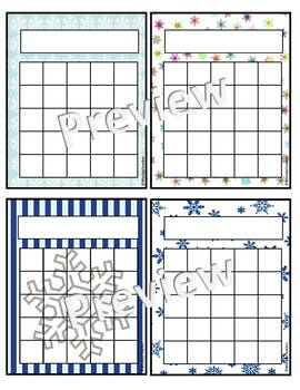 Winter Sticker Charts, BUNDLE