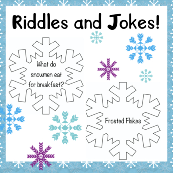 Snowflake Jokes Interactive Winter Bulletin Board by Classroom 214
