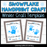 Snowflake Kisses Handprint Craft Template Winter Preschool
