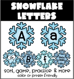Winter Snowflake Letters Sort & Game Literacy Center