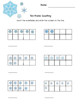 Snowflake Math Packet by Rozy Kids TPT